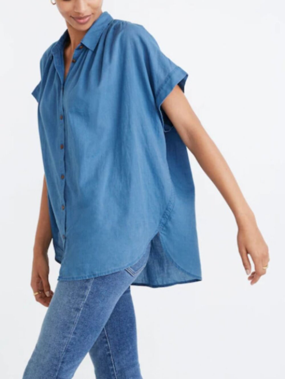 Madewell womens shirt size small Central bright indigo